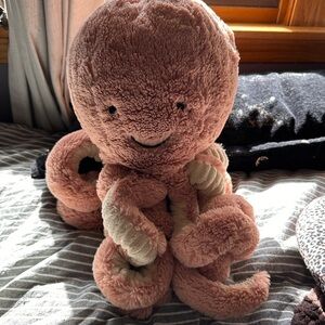 Jellycat Plush Octopus in Dusty Pink and Cream